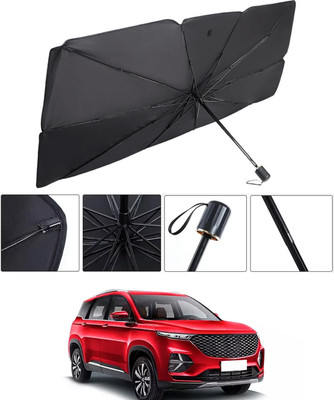 RKPSP Windshield Sun Shade For MG Hector Plus(Black, Silver)