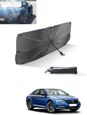 MATIES Windshield Sun Shade For Skoda Superb(Black, Silver)