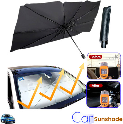 Rhtdm Windshield Sun Shade For Maruti Suzuki Ignis, Universal For Car(Black)