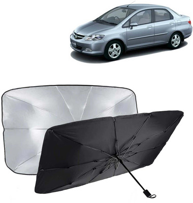 Kingsway Dashboard, Windshield Sun Shade For Honda City(Black, Silver)