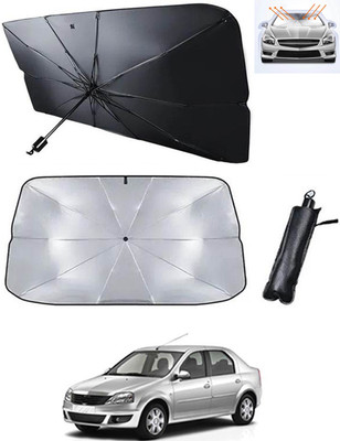 RKPSP Windshield Sun Shade For Mahindra Logan(Black, Silver)