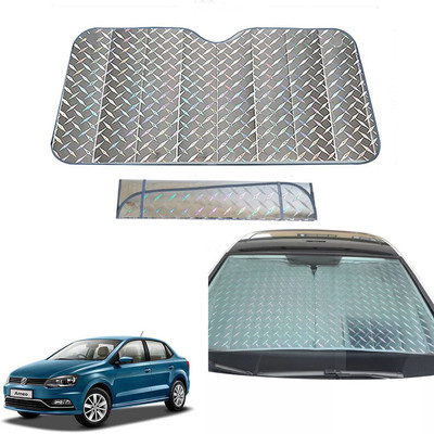 AUTO PEARL Dashboard, Windshield Sun Shade For Volkswagen Ameo(Grey)