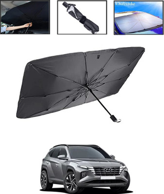 MSNP Windshield Sun Shade For Hyundai Tucson(Black, Silver)