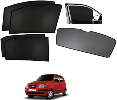 AuTO ADDiCT Side Window, Rear Window Sun Shade For Hyundai Santro Xing(Black)