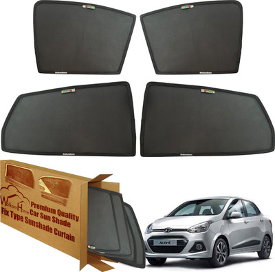 WolkomHome Side Window Sun Shade For Hyundai Xcent(Black)
