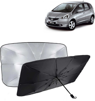 Kingsway Dashboard, Windshield Sun Shade For Honda Jazz(Black, Silver)