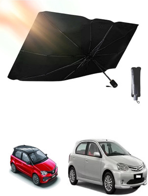 ROSHNEER ENTERPRISES Windshield Sun Shade For Toyota Etios Liva(Black, Silver)