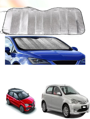 ROSHNEER ENTERPRISES Windshield Sun Shade For Toyota Etios Liva(Silver)