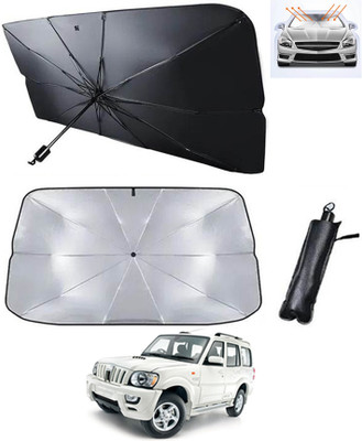 RKPSP Windshield Sun Shade For Mahindra Scorpio(Silver, Black)