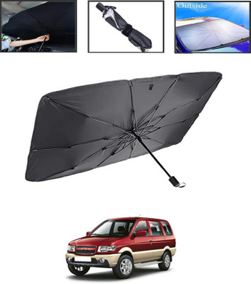 MSNP Windshield Sun Shade For Chevrolet Tavera(Black)