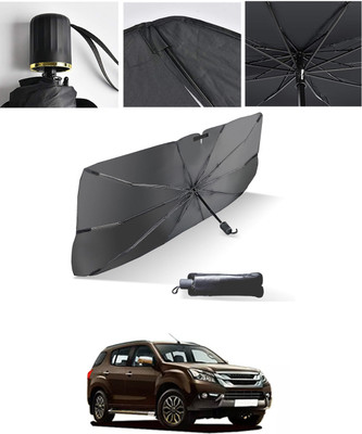 AYW Windshield Sun Shade For Isuzu Universal For Car(Black, Silver)