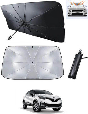 RKPSP Windshield Sun Shade For Renault Captur(Black, Silver)