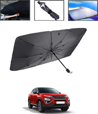 MSNP Windshield Sun Shade For Tata Harrier(Black, Silver)