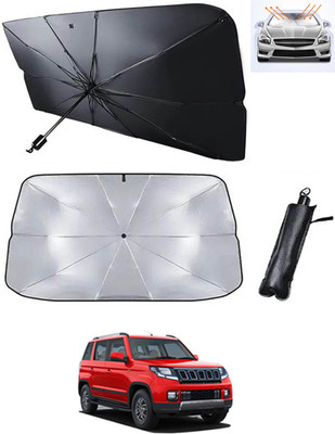 RKPSP Windshield Sun Shade For Mahindra TUV 300(Black, Silver)