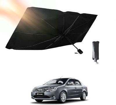 ROSHNEER ENTERPRISES Windshield Sun Shade For Toyota Etios(Black, Silver)