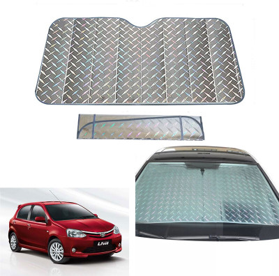 AUTO PEARL Dashboard, Windshield Sun Shade For Toyota Etios Liva(Grey)