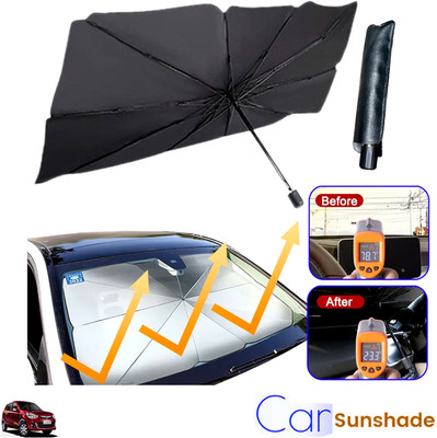 Rhtdm Windshield Sun Shade For Maruti Suzuki Alto K10, Universal For Car(Black)