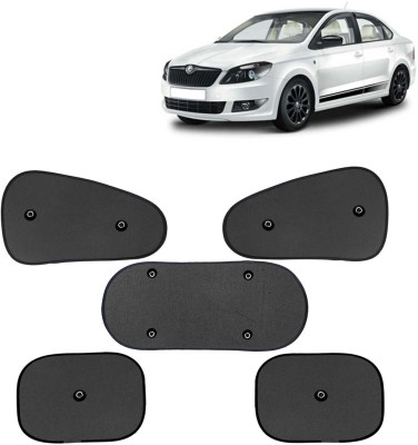 Kingsway Side Window, Rear Window, Windshield Sun Shade For Skoda Rapid(Black)