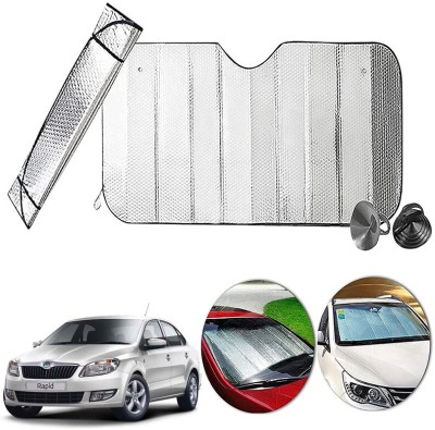 AUTO PEARL Dashboard, Windshield Sun Shade For Skoda Rapid(Silver)