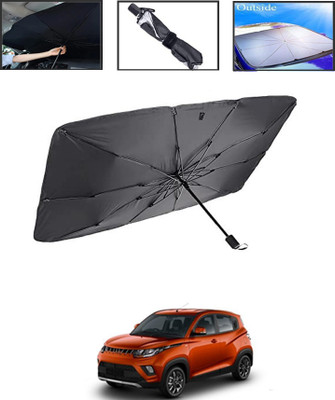 MSNP Windshield Sun Shade For Mahindra Universal For Car(Black, Silver)