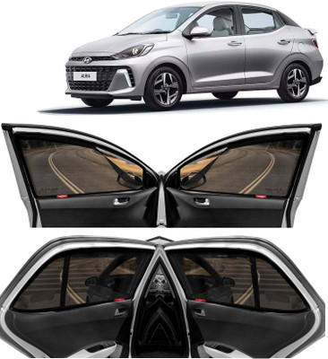 Kingsway Side Window, Rear Window Sun Shade For Hyundai Aura(Black)