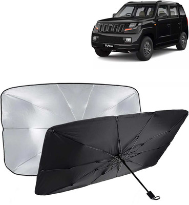 Kingsway Dashboard, Windshield Sun Shade For Mahindra TUV 300(Black, Silver)