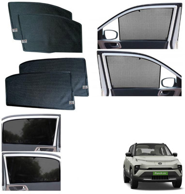 WolkomHome Side Window Sun Shade For Tata Punch(Black)