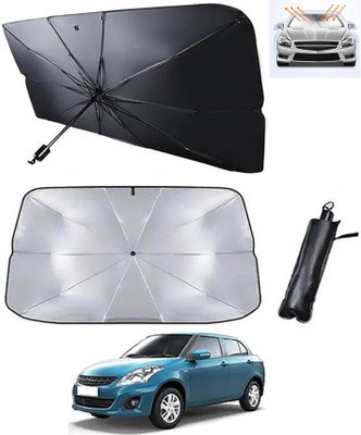 RKPSP Windshield Sun Shade For Maruti Suzuki Swift Dzire(Silver, Black)