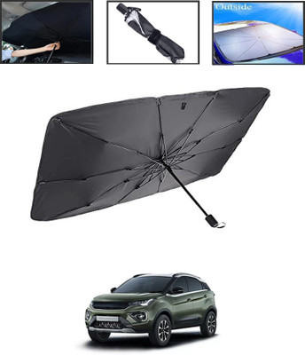 MSNP Windshield Sun Shade For Tata Universal For Car(Black, Silver)