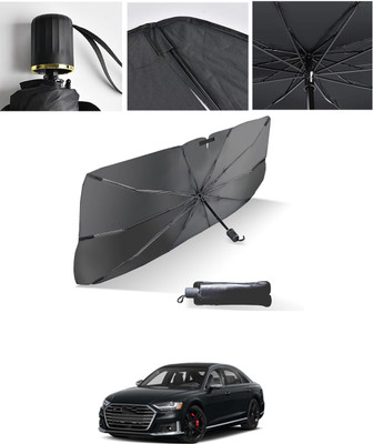 AYW Windshield Sun Shade For Audi S8(Black, Silver)