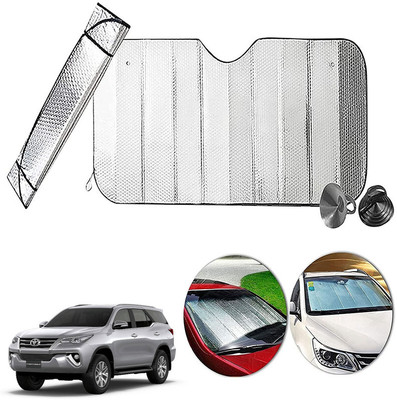 AUTO PEARL Dashboard, Windshield Sun Shade For Toyota Fortuner(Silver)