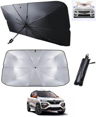 AYW Windshield Sun Shade For Renault Kwid(Silver, Black)