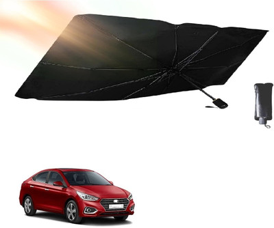 ROSHNEER ENTERPRISES Windshield Sun Shade For Hyundai Verna(Black, Silver)