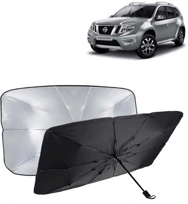 Kingsway Dashboard, Windshield Sun Shade For Nissan Terrano(Black, Silver)
