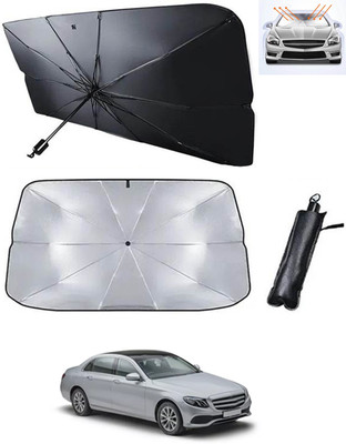 RKPSP Windshield Sun Shade For Mercedes Benz E200(Black, Silver)