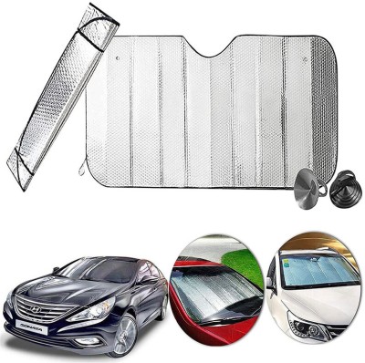 AUTO PEARL Dashboard, Windshield Sun Shade For Hyundai Sonata Fluidic(Silver)