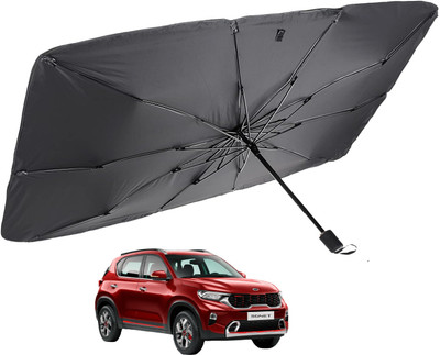 MOCKHE Windshield Sun Shade For Kia Sonet(Silver)