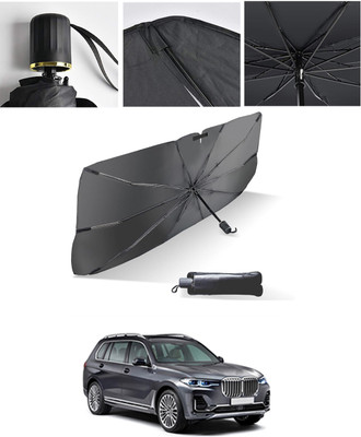 AYW Windshield Sun Shade For BMW Universal For Car(Black, Silver)