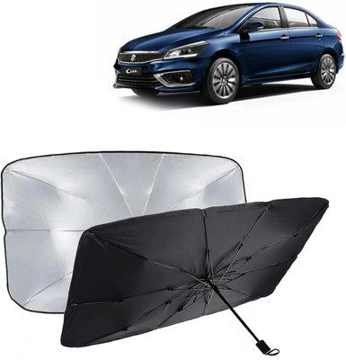 Kingsway Dashboard, Windshield Sun Shade For Maruti Suzuki Ciaz(Black, Silver)