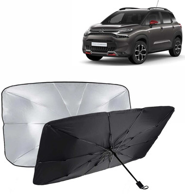 Kingsway Dashboard, Windshield Sun Shade For Citroen C3 Aircross(Black, Silver)