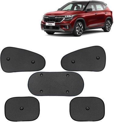 Kingsway Side Window, Rear Window, Windshield Sun Shade For Kia Seltos(Black)