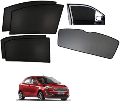 AuTO ADDiCT Side Window, Rear Window Sun Shade For Ford Figo(Black)