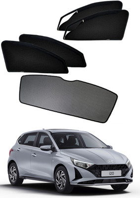 Top Vechile Rear Window, Side Window Sun Shade For Hyundai i20(Black)