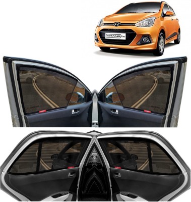 Kingsway Side Window, Rear Window Sun Shade For Hyundai Grand i10(Black)