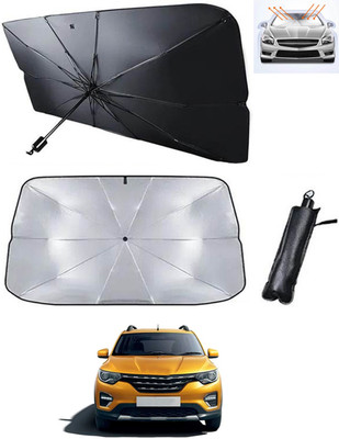 RKPSP Windshield Sun Shade For Renault Universal For Car(Black, Silver)
