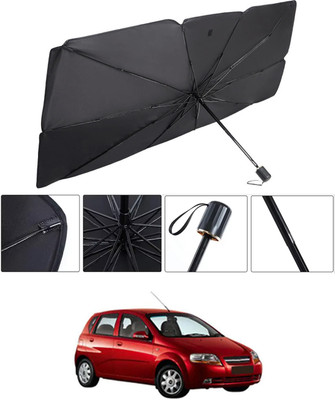 RKPSP Windshield Sun Shade For Chevrolet Universal For Car(Black, Silver)