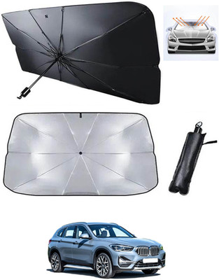 MATIES Windshield Sun Shade For BMW X1(Black, Silver)