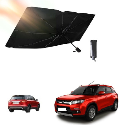 ROSHNEER ENTERPRISES Windshield Sun Shade For Maruti Suzuki Vitara Brezza(Black, Silver)