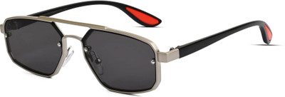 Hashtag eyewear Rectangular Sunglasses(For Men, Grey)