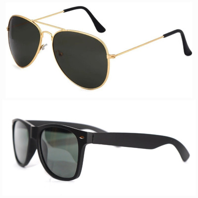 AURELIN Aviator, Wayfarer Sunglasses(For Men & Women, Black)